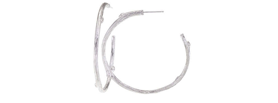 Timeless Sterling Silver Twig Hoop Earrings